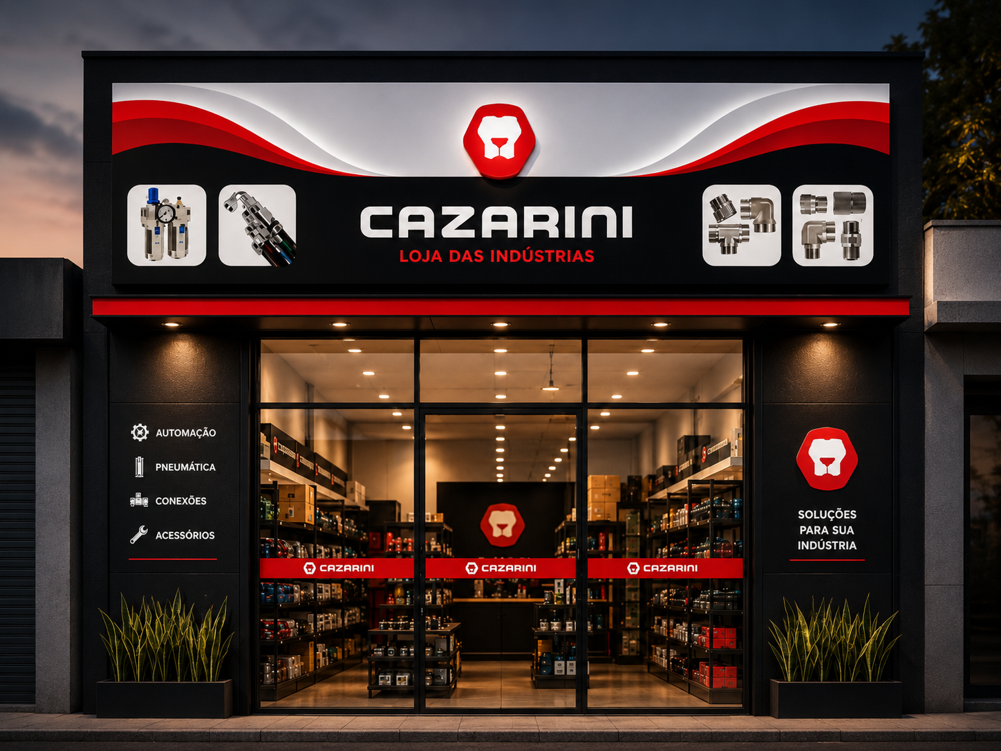 Fachada da Cazarini Loja das Indústrias