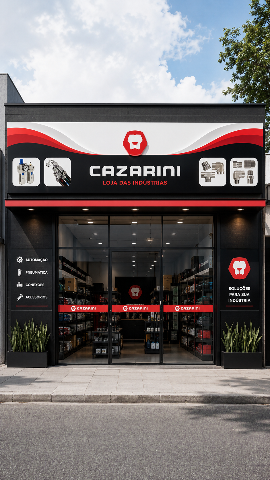 Fachada da Cazarini Loja das Indústrias