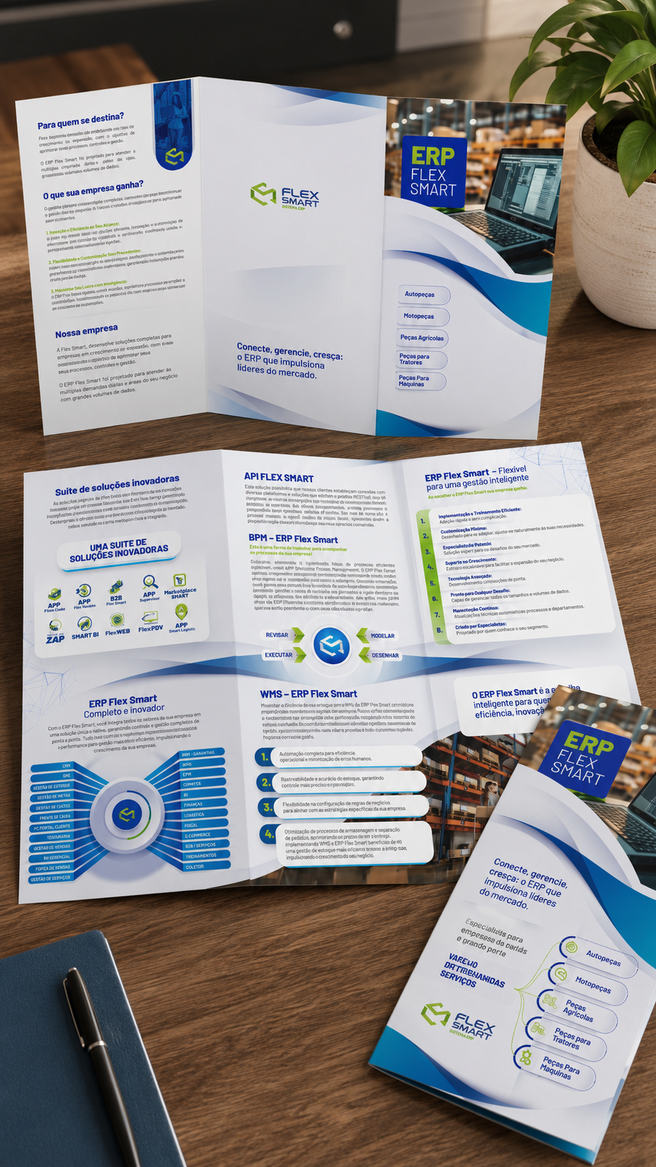 Folder institucional da Flex Smart