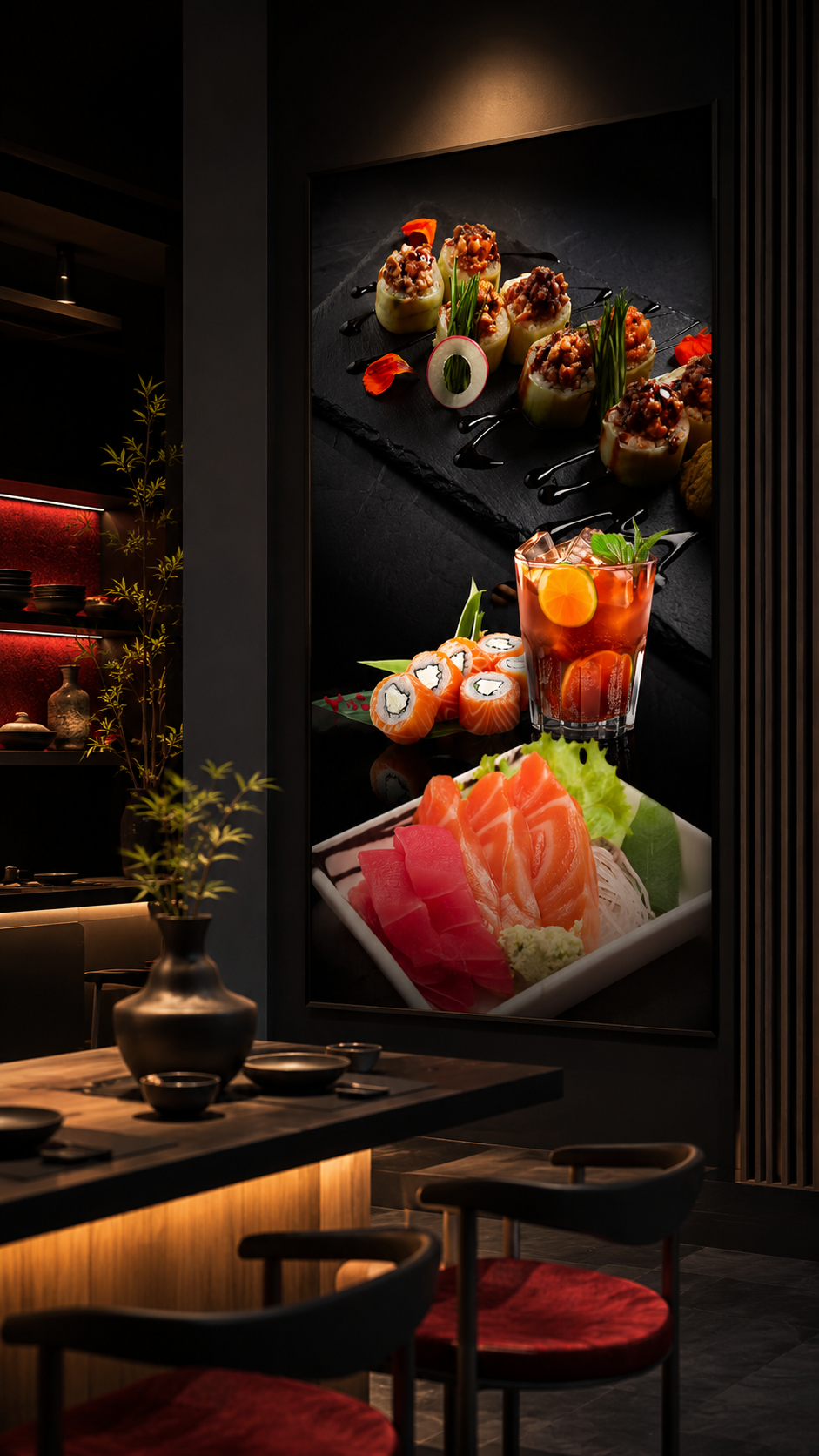 Cardápio visual de restaurante japonês