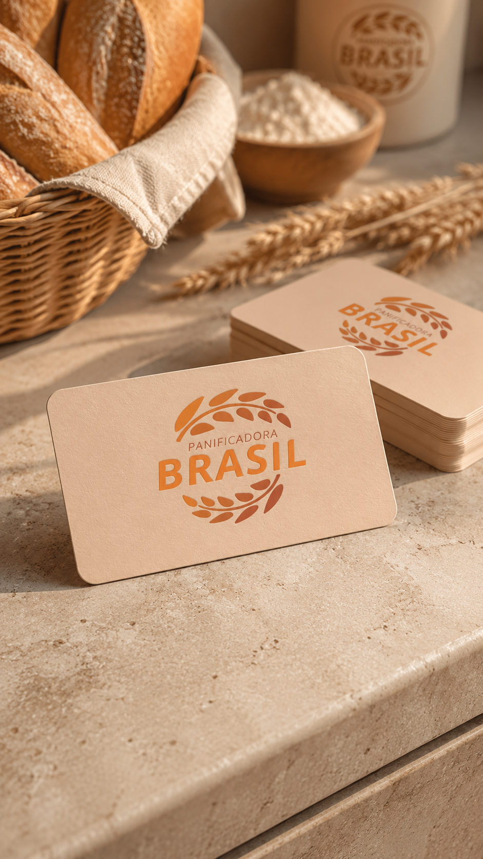 Cartões impressos da Panificadora Brasil