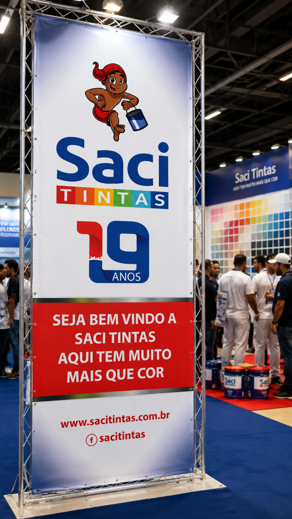 Banner de evento da Saci Tintas