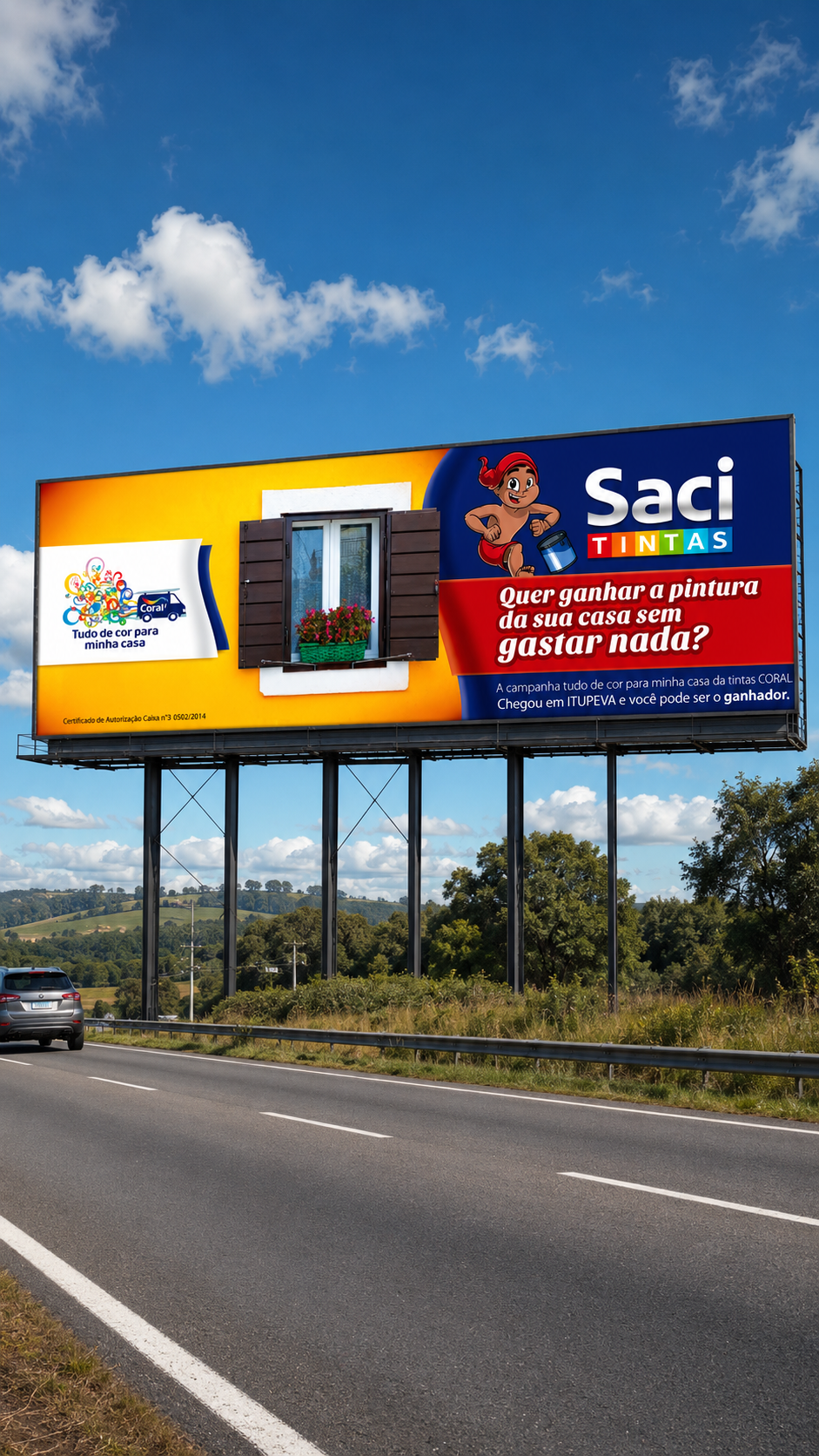Outdoor da campanha Saci Tintas