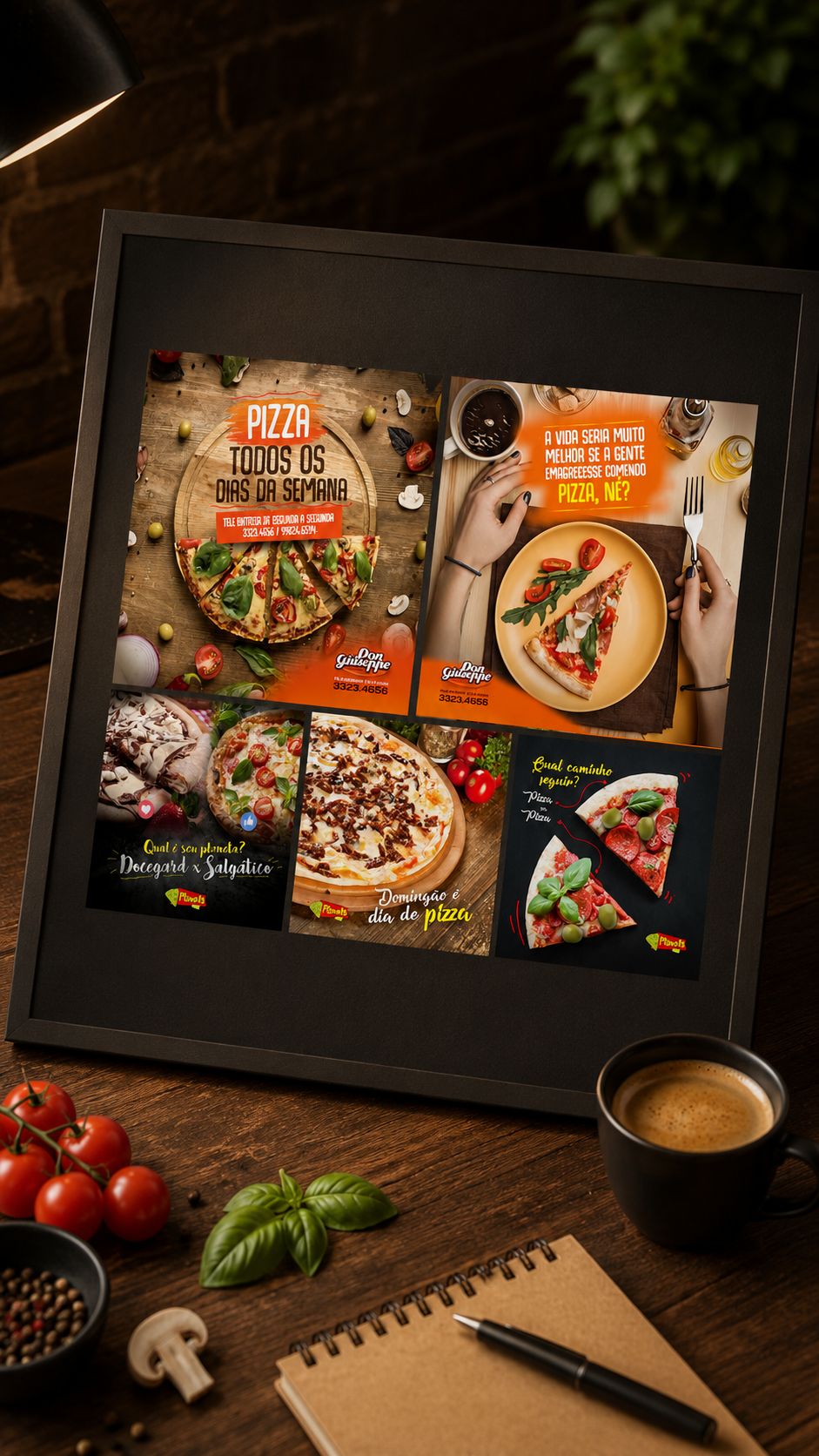 Conteúdos digitais para a pizzaria Don Giuseppe