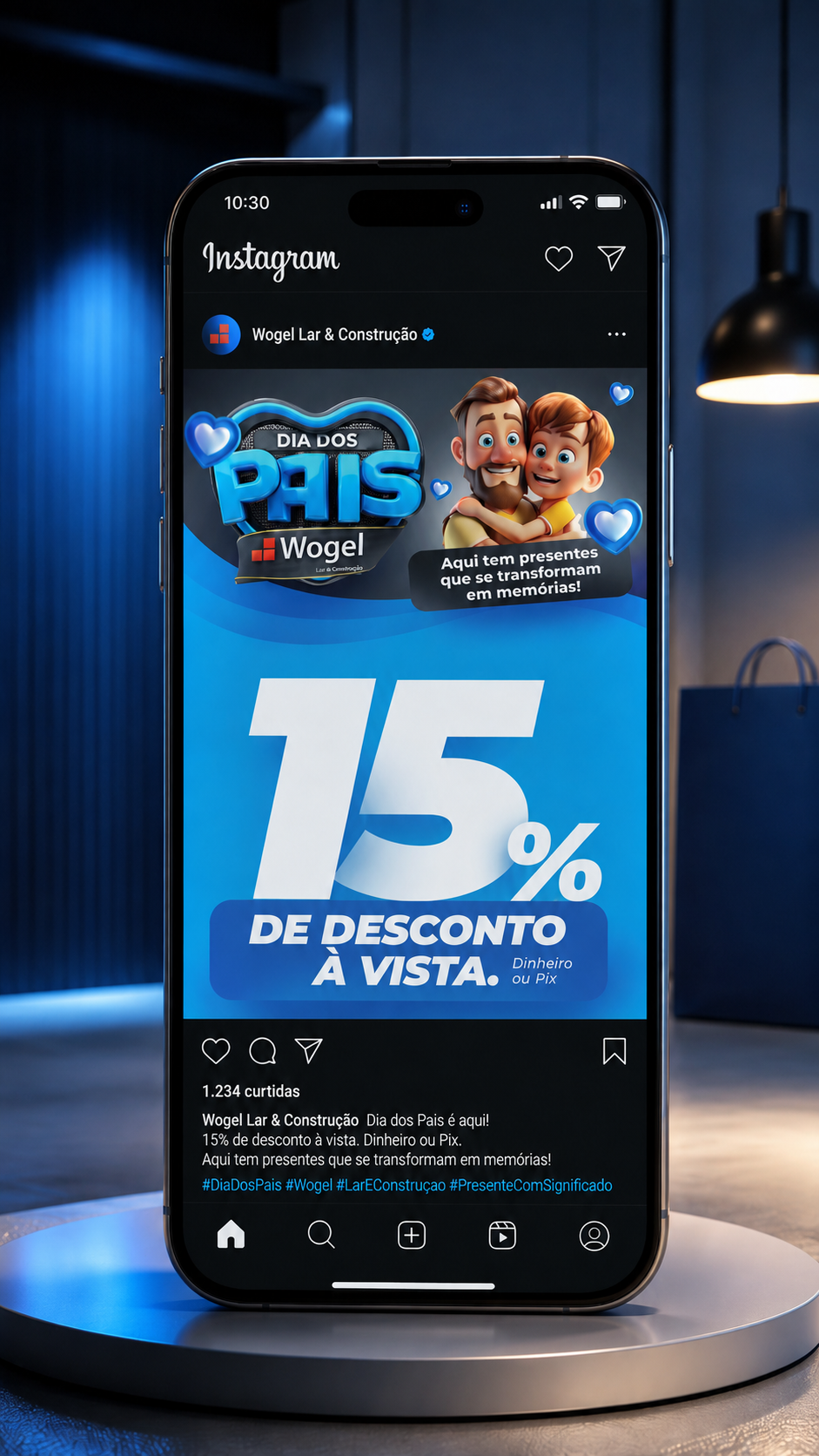 Post de Dia dos Pais da Wogel Lar e Construção